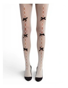 Pearl Bow Peek A Bow Tights