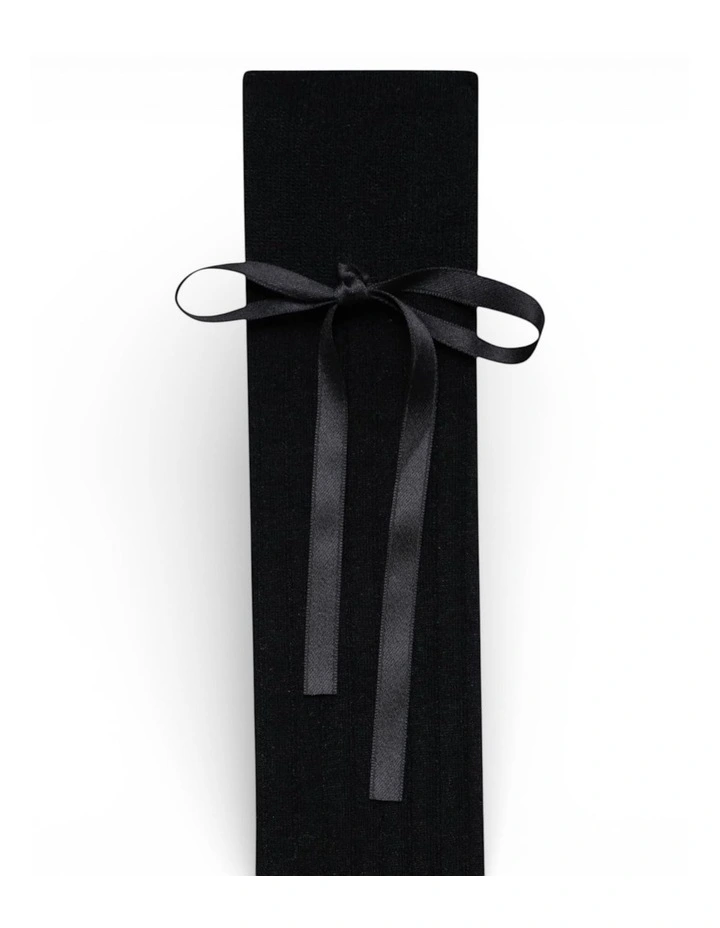 Prima Cotton With Satin Ribbon Socks in Black image 5