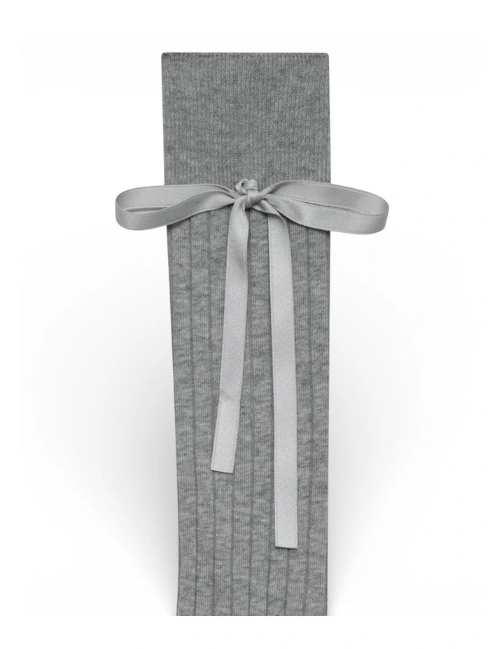 Prima Cotton With Satin Ribbon Socks in Grey image 4