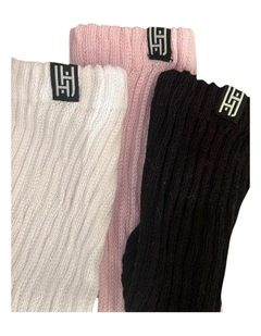 Scrunch Premium Grip Socks Pack of 3 in Multi