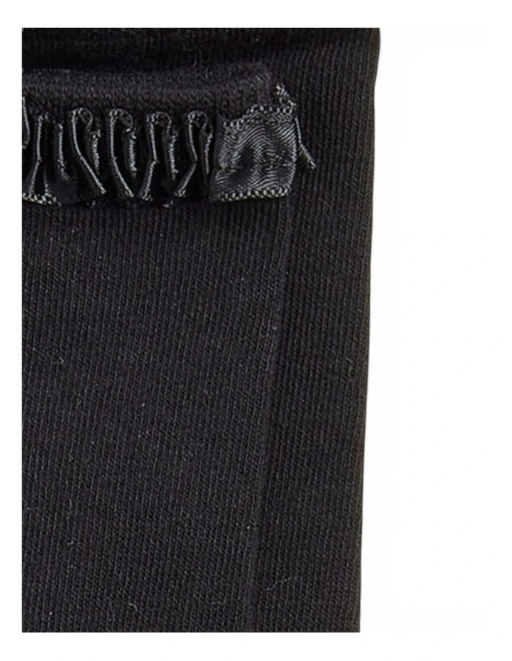 Lara Satin Trim Cotton Socks Pack of 2 in Black image 2