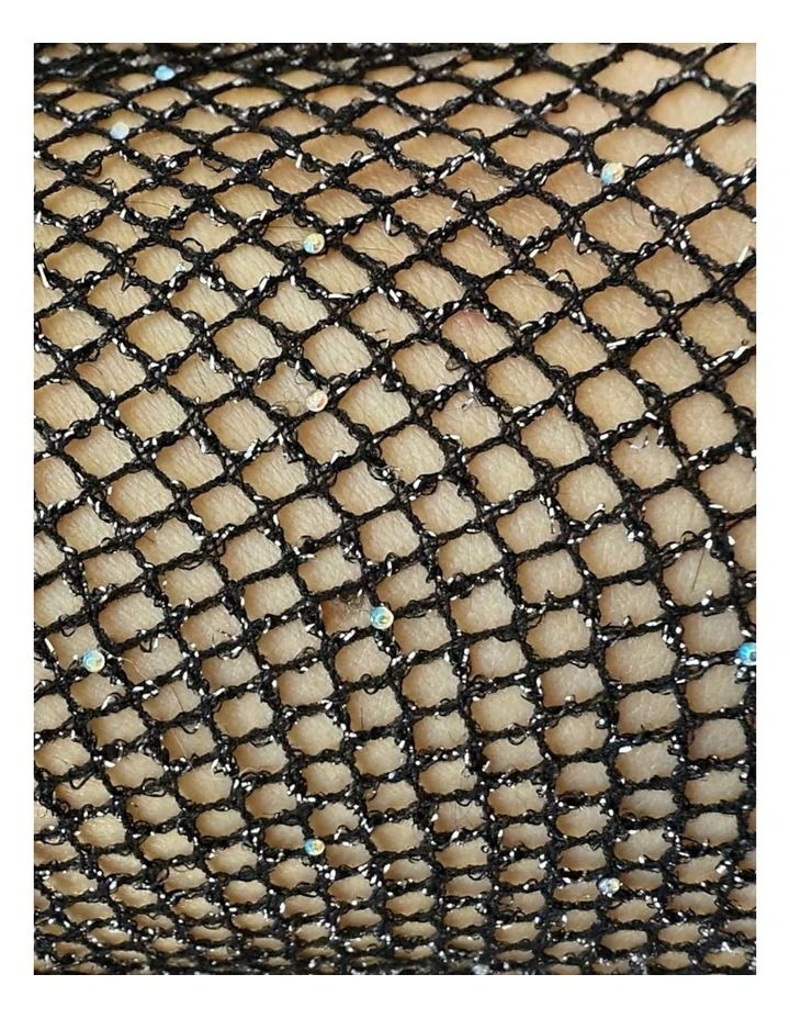 Glam Rock Lurex Crystal Mesh Tights image 2