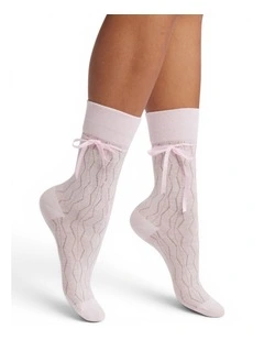 Bellabow Satin Ribbon Soft Socks in Pink