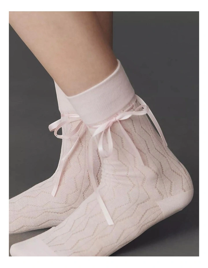 Bellabow Satin Ribbon Soft Socks in Pink image 5