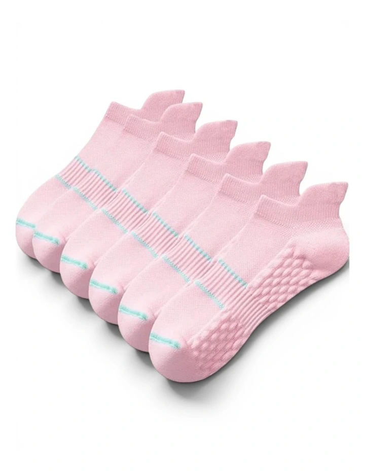 Cushion Support Sport Socks Pack of 3 in Pink image 1
