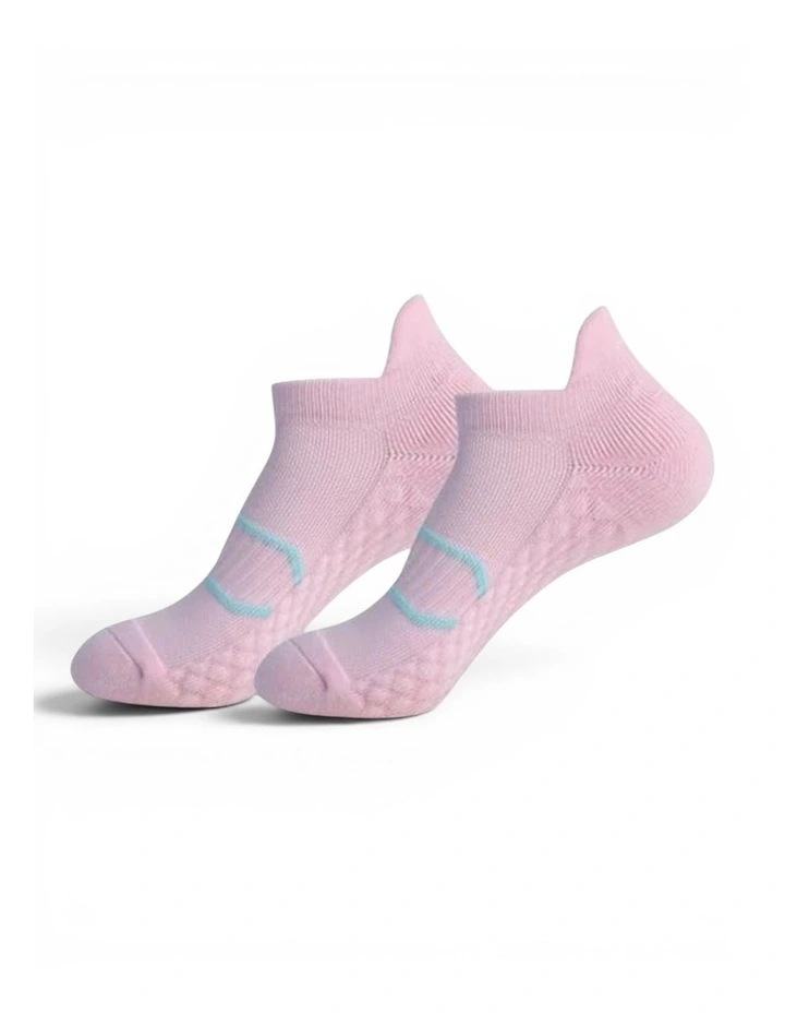 Cushion Support Sport Socks Pack of 3 in Pink image 3