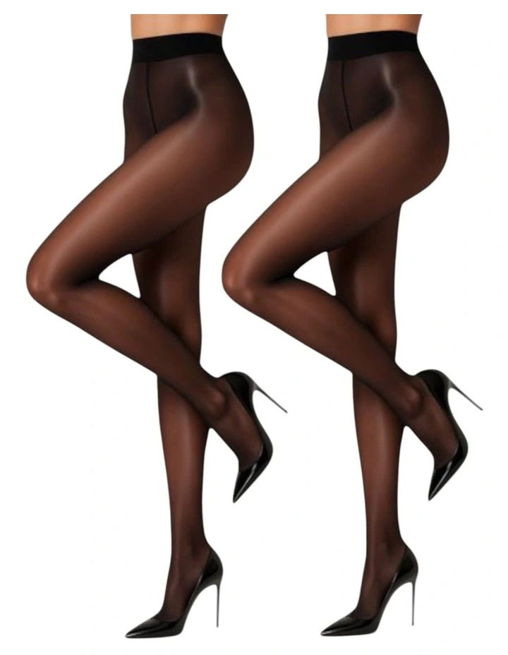 High Heel Jungle 15 Denier Glazed Finish Tights - 2 Pack image 3
