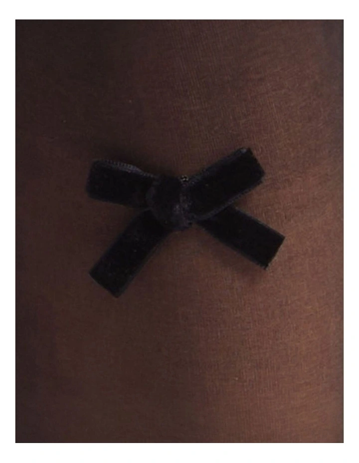 Velvet Bow Pearl Tights image 3