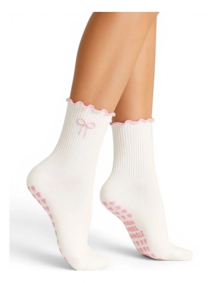 Bowtiful Lettuce Edge Grip Socks 3 Pairs in Multi image 1