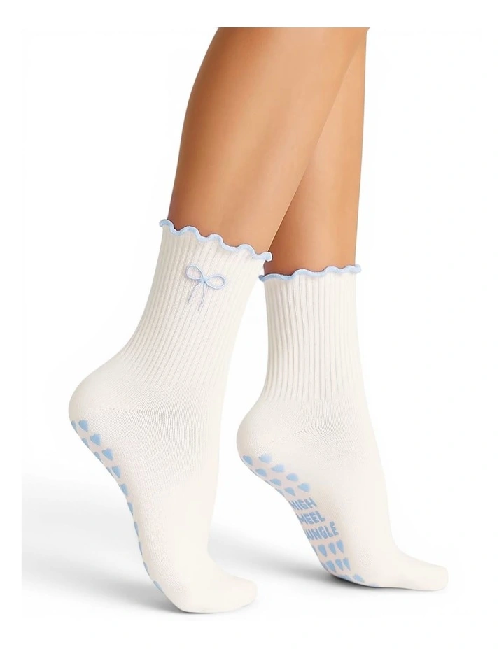 Bowtiful Lettuce Edge Grip Socks 3 Pairs in Multi image 5