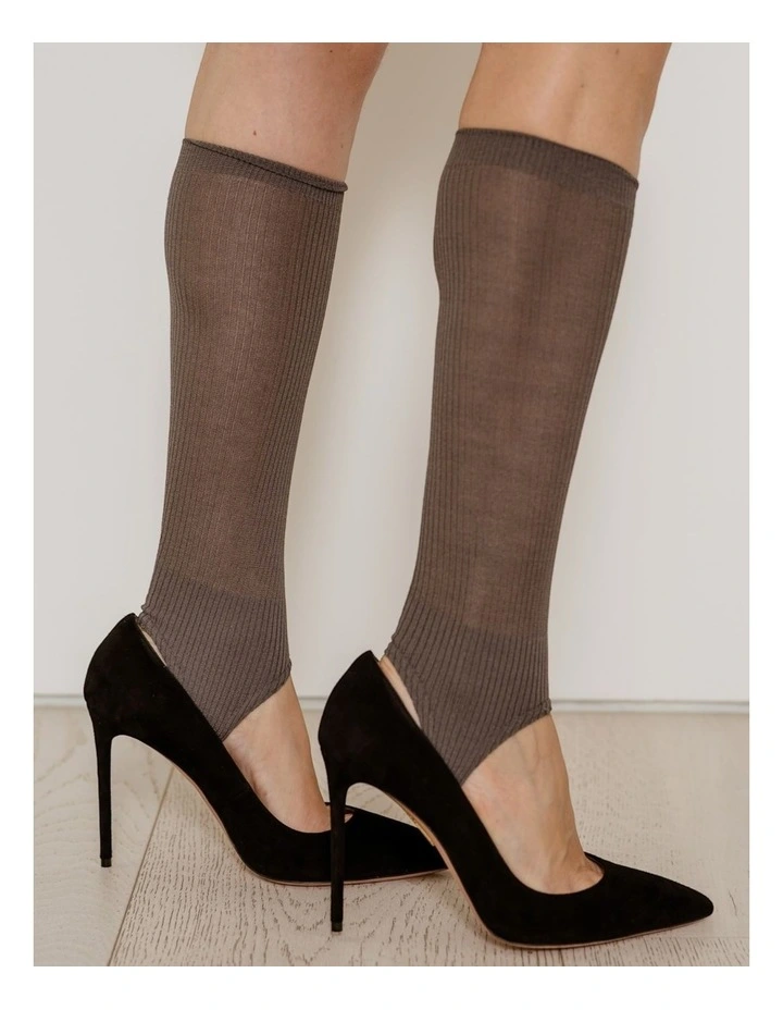 Show Pony Fine Strirrup Socks in Grey image 3
