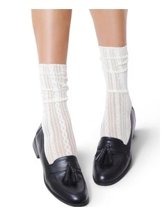 Lacy Days Socks in White