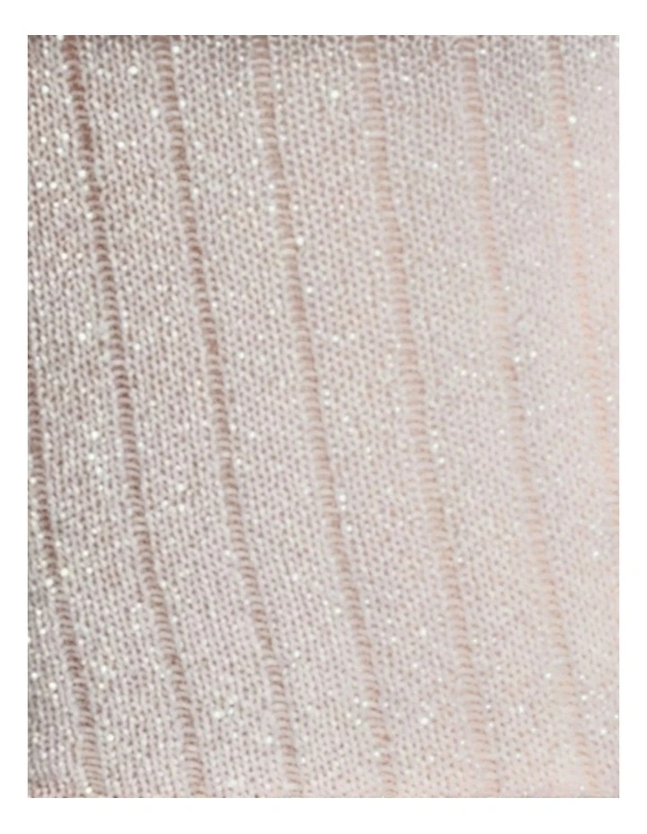 Beam Ribbed Lurex Cotton Socks in Silver image 4