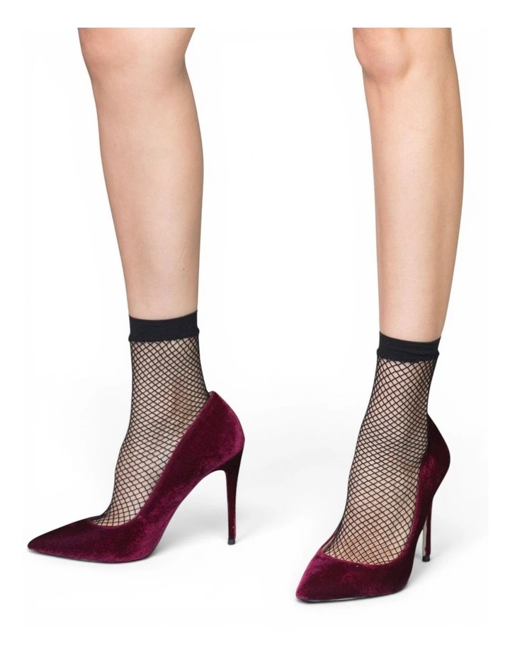 Catch Em Fishnet Socks in Black image 7