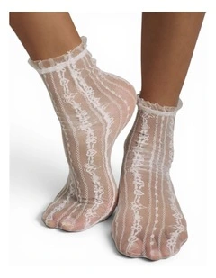 Sweet Frill Lace Socks in White