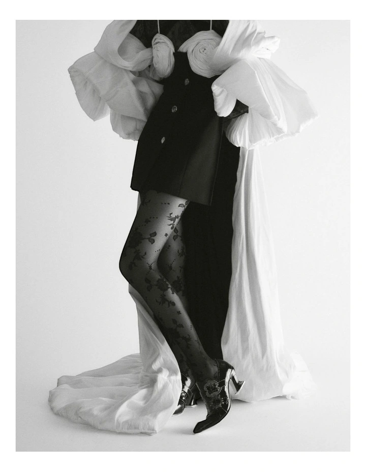 Floral Sheer Tights image 2