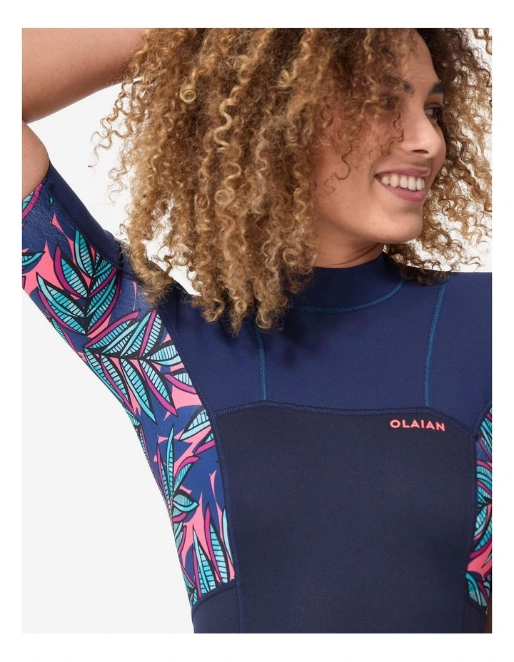 Surfing Shorty Short-Sleeved with Back Zip 500 Waku in Blue image 4