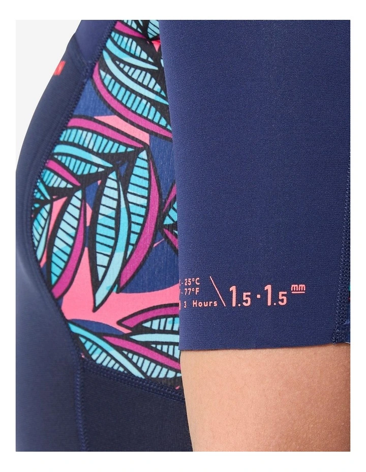 Surfing Shorty Short-Sleeved with Back Zip 500 Waku in Blue image 6