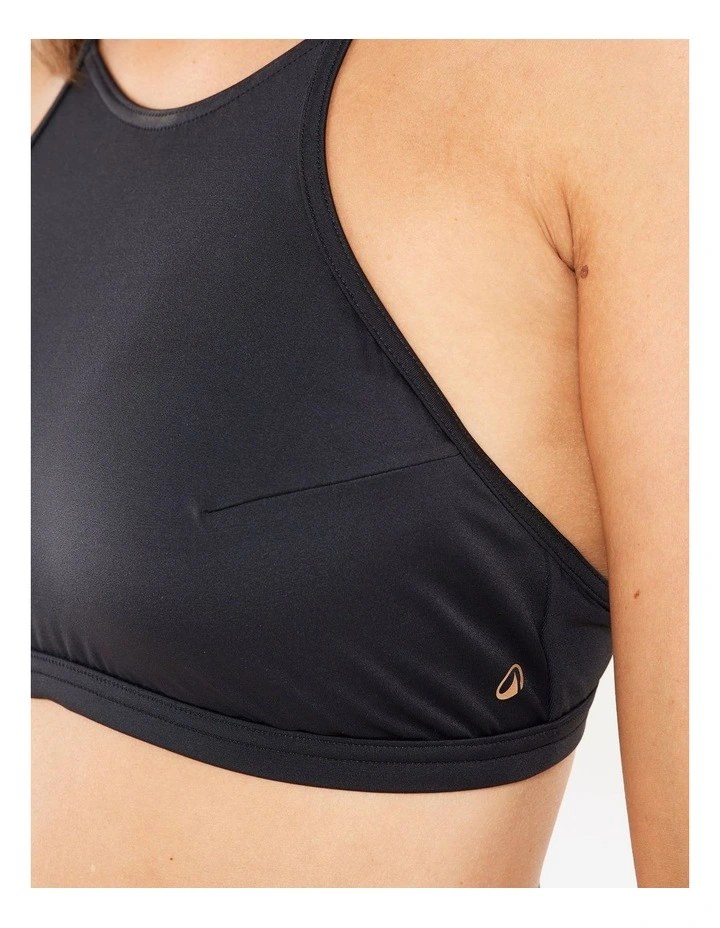 Andrea Surfing Swimsuit Bikini Top with Padded Cups in Black image 5