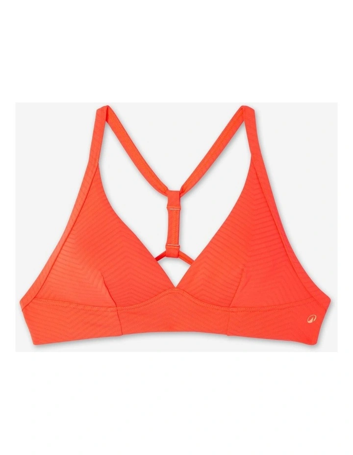 Bea Surfing Textured Bikini Crop Top in Neon Orange image 5