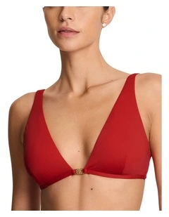 Beach Club Logo-Trim Tall Triangle Bikini Top