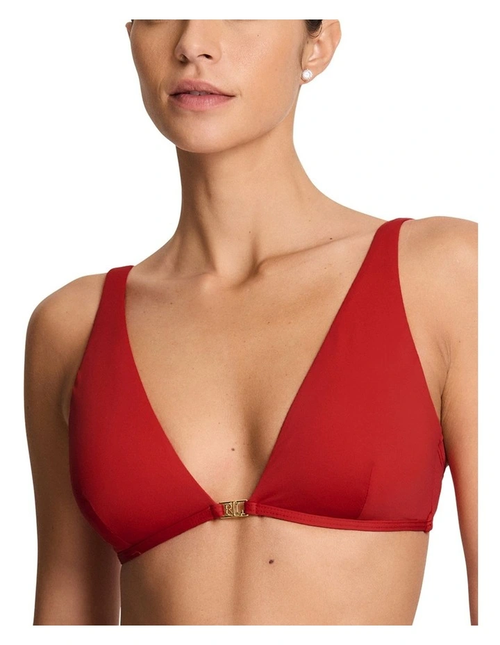Beach Club Logo-Trim Tall Triangle Bikini Top image 1