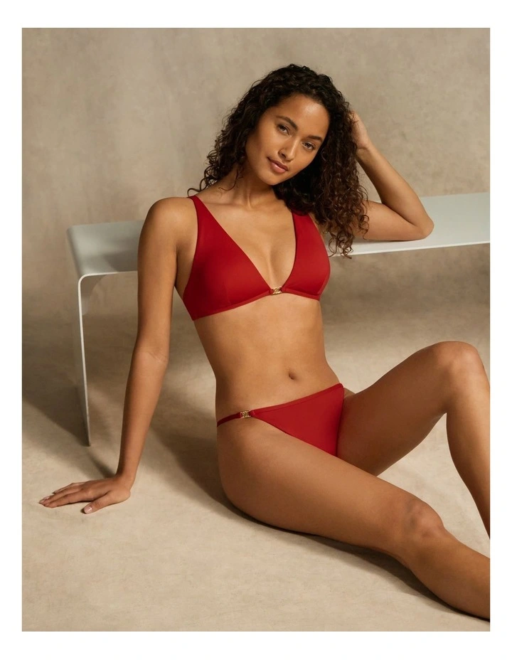 Beach Club Logo-Trim Tall Triangle Bikini Top image 3