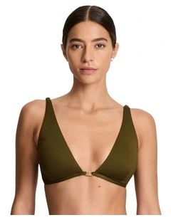 Beach Club Logo-Trim Tall Triangle Bikini Top