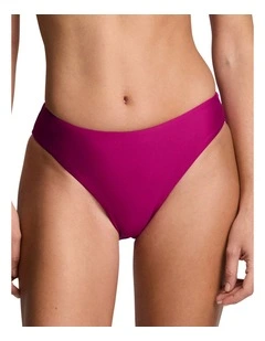 Beach Club Solids Curved Waist Midrise Bikini Bottom