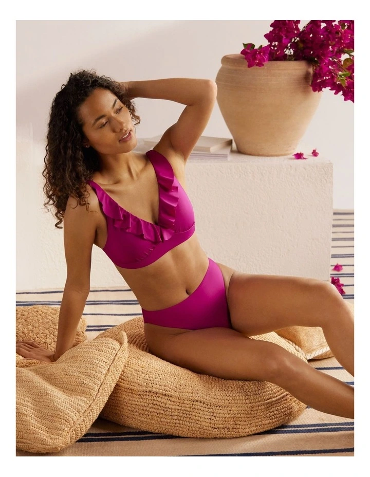 Beach Club Solids Curved Waist Midrise Bikini Bottom image 3