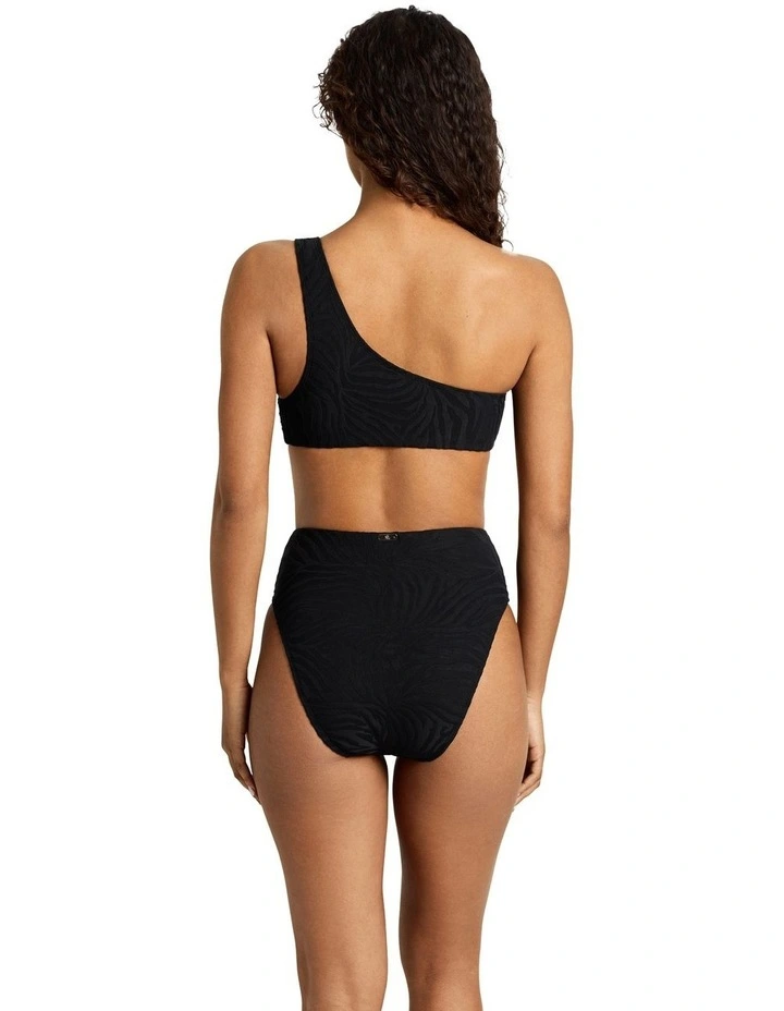 Zebra Jacquard Ring Detail One Shoulder Bikini Top image 6