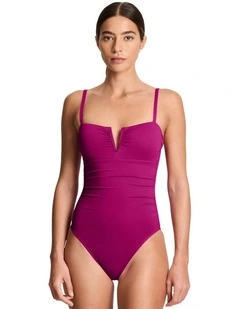 Beach Club Solids V Wire High Leg Shaping Swimsuit