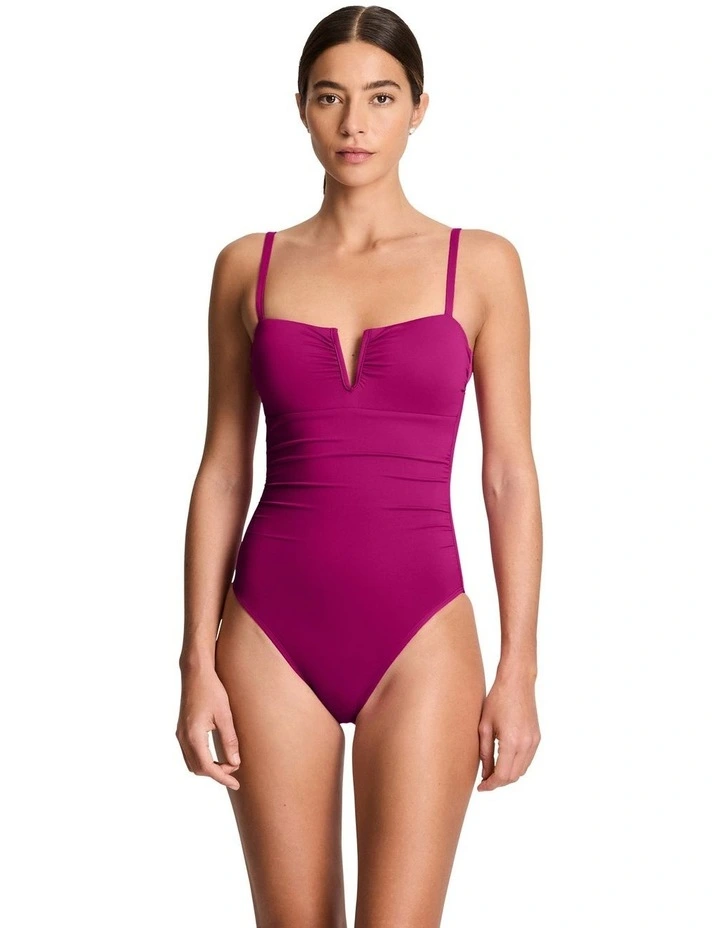 Beach Club Solids V Wire High Leg Shaping Swimsuit image 6