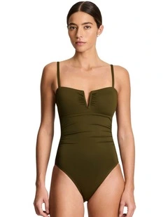 Beach Club Solids V Wire High Leg Shaping Swimsuit