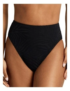 Zebra Jacquard High Waist Bikini Bottom