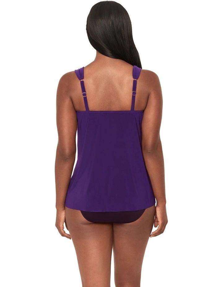 Dazzle Underwired Draped Tankini Top in Purple image 2