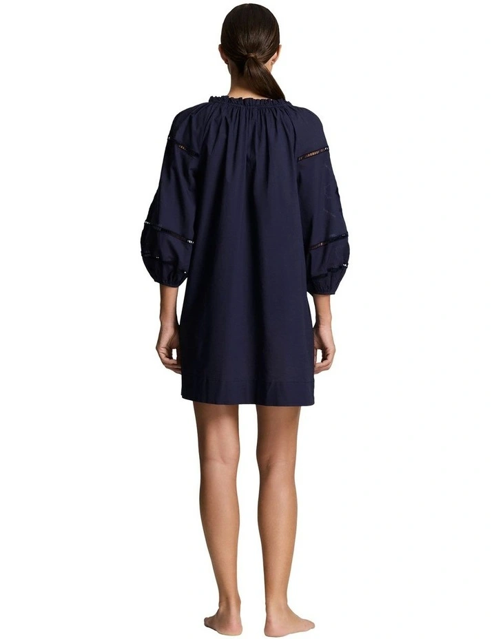 Embroidered Cotton Mini Beach Dress Cover Up image 2