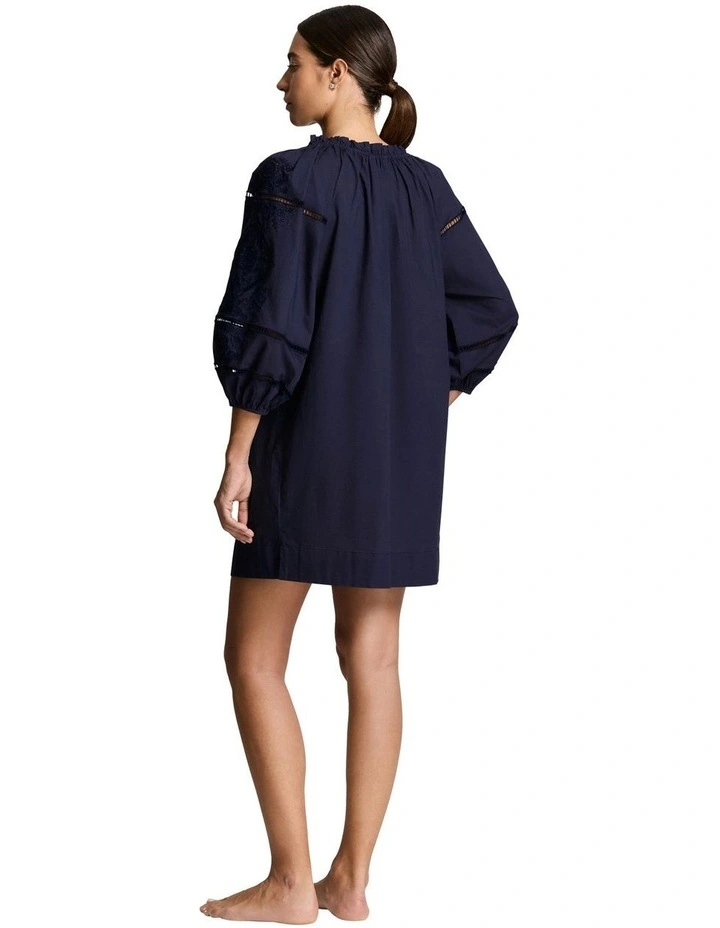 Embroidered Cotton Mini Beach Dress Cover Up image 4