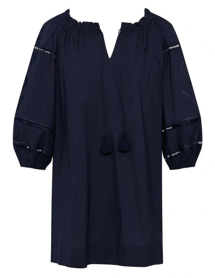 Embroidered Cotton Mini Beach Dress Cover Up image 6