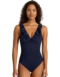 Beach Club Ruffle-Trim Padded Underwired One-Piece Swimsuit