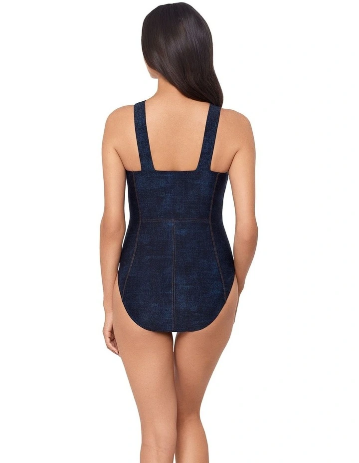 Billie Jean Shania Underwire Denim Look Shaping Swimsuit image 2