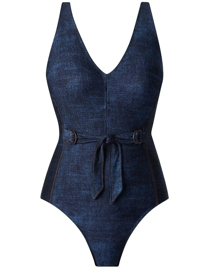 Billie Jean Shania Underwire Denim Look Shaping Swimsuit image 6