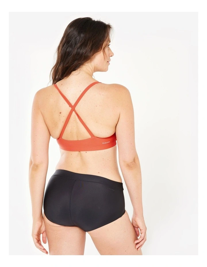 Womens swimming textured crop top swimsuit top - Lila simy terracotta image 2
