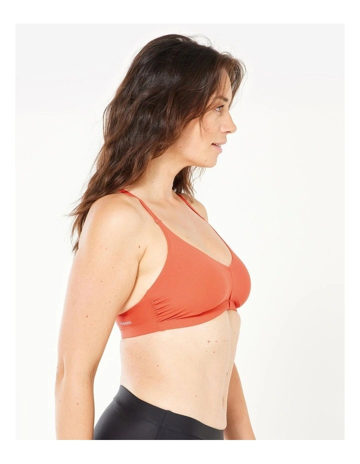 Womens swimming textured crop top swimsuit top - Lila simy terracotta image 3