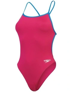 Decathlon | Speedo Women's Solid Vback One Piece - Magenta Haze