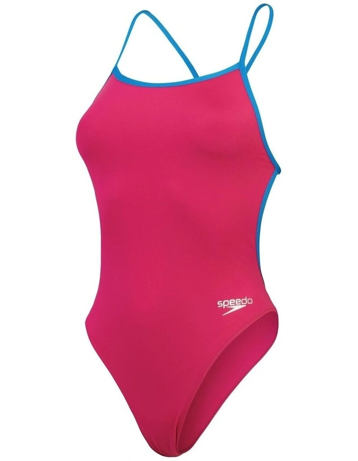 Decathlon | Speedo Women's Solid Vback One Piece - Magenta Haze image 1