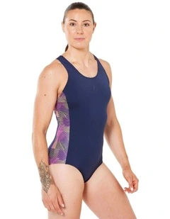Decathlon | Womens swimming 1-piece swimsuit - Kelly blue pink
