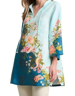 Border Placement Kaftan - Shell Print