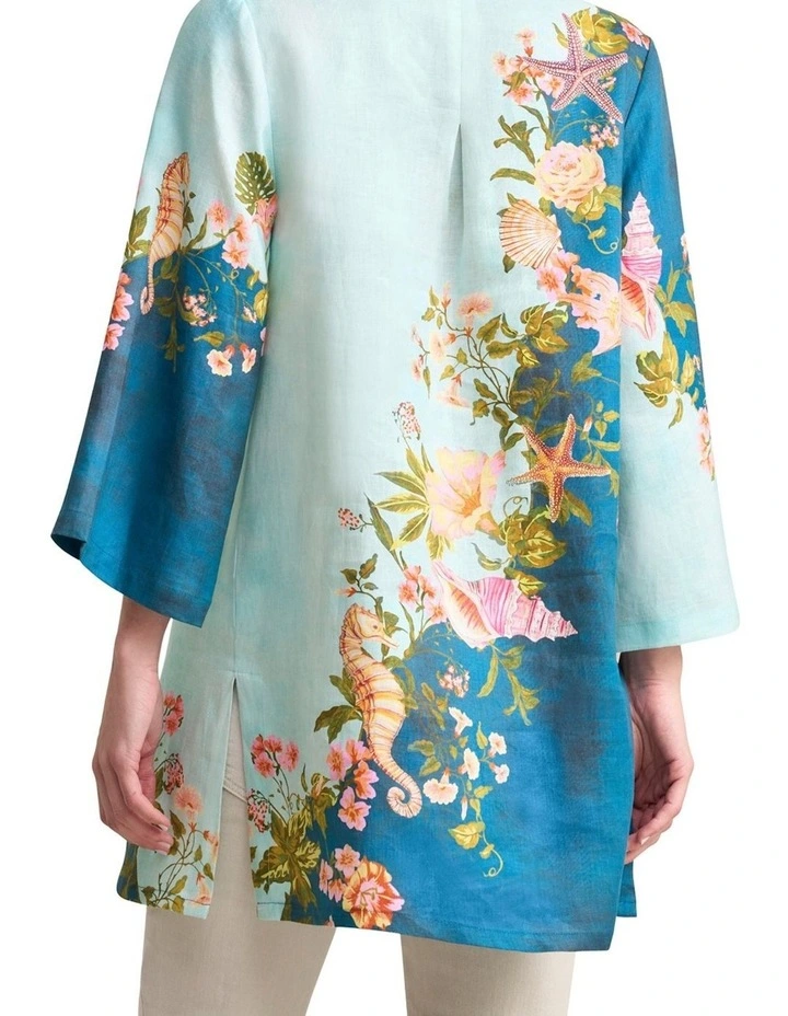 Border Placement Kaftan - Shell Print image 2