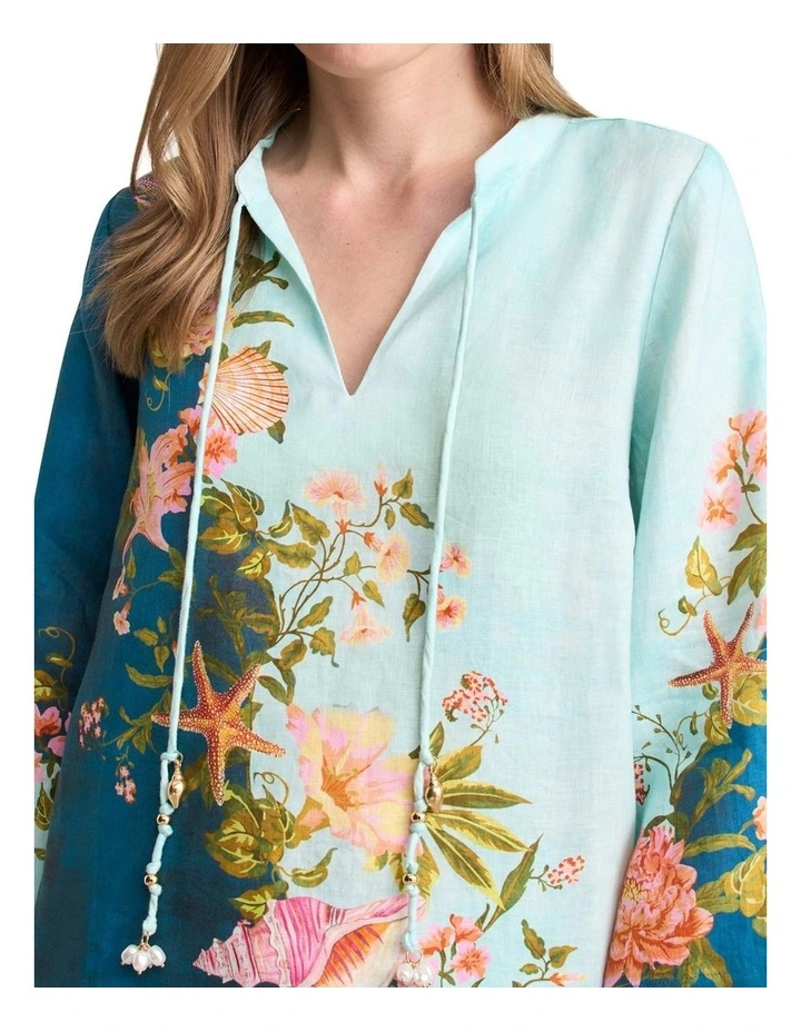 Border Placement Kaftan - Shell Print image 3